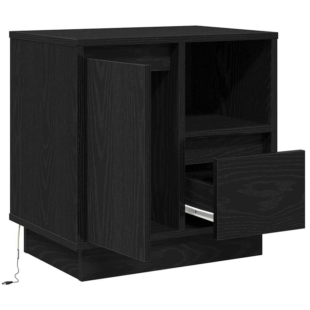 Éjjeliszekrény 2 db Fekete tölgy 50 x 34,5 x 50 cm Szerelt fa