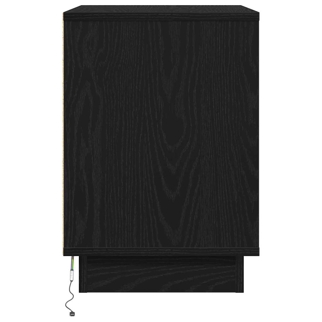 Éjjeliszekrény 2 db Fekete tölgy 50 x 34,5 x 50 cm Szerelt fa