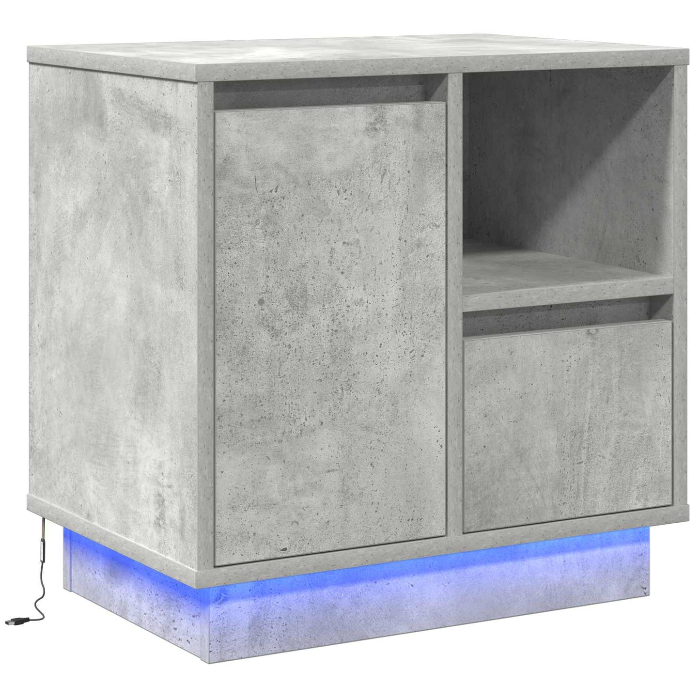 Éjjeliszekrény Beton Szürke 50 x 34,5 x 50 cm Szerelt fa