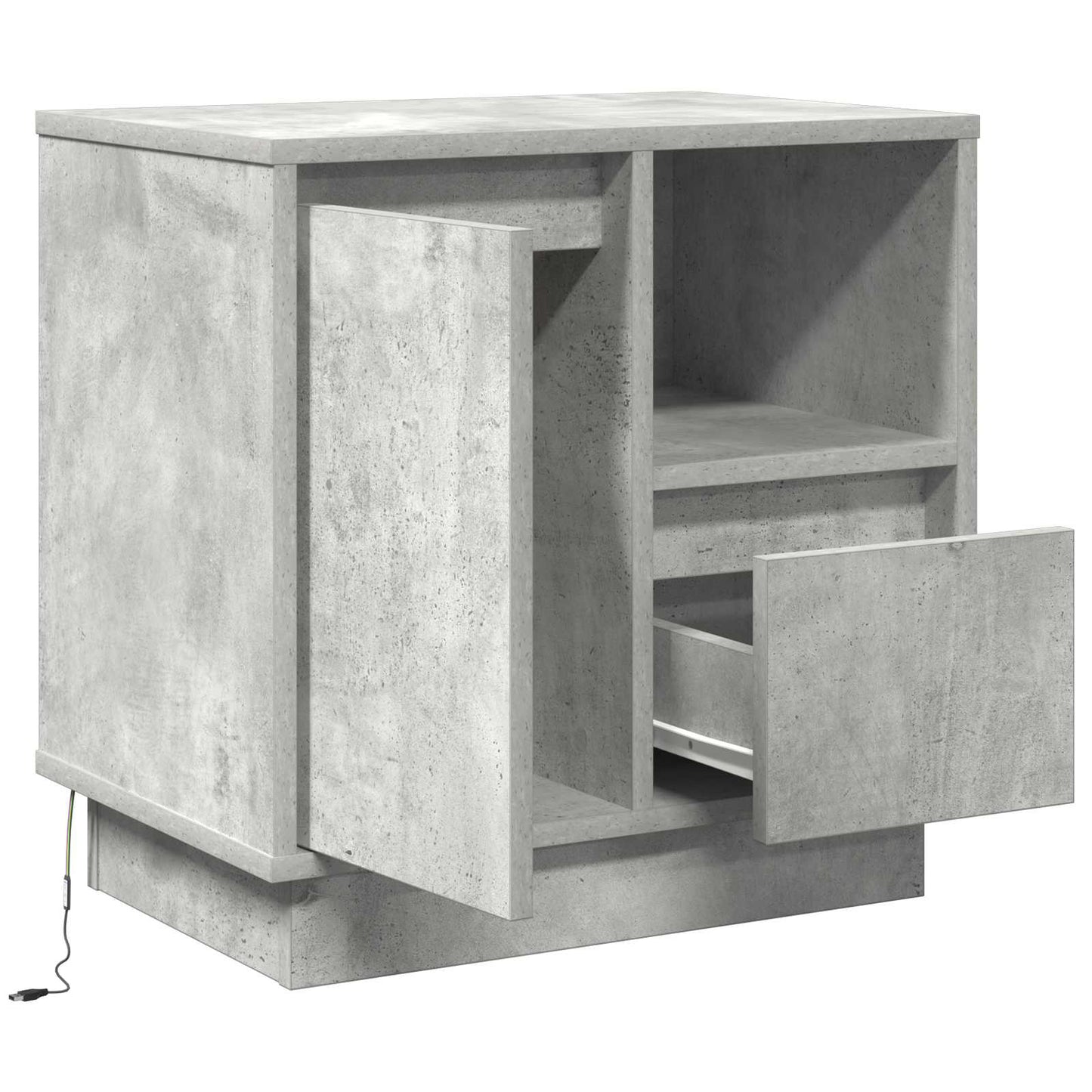 Éjjeliszekrény Beton Szürke 50 x 34,5 x 50 cm Szerelt fa