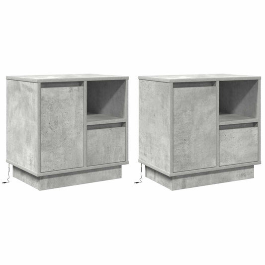Éjjeliszekrény 2 pcs Beton Szürke 50 x 34,5 x 50 cm Faanyag