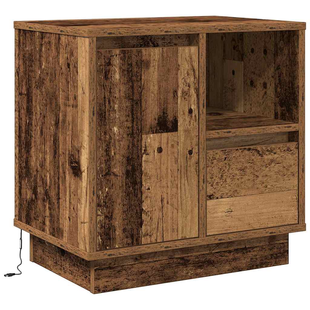 Éjjeliszekrény 2 db Öreg fa 50 x 34,5 x 50 cm Szerelt fa