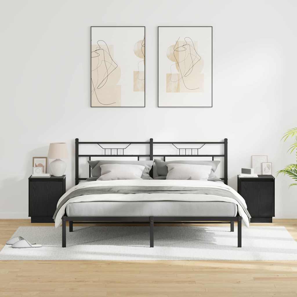Éjjeliszekrény 2 db Fekete tölgy 39 x 34,5 x 50 cm Szerelt fa