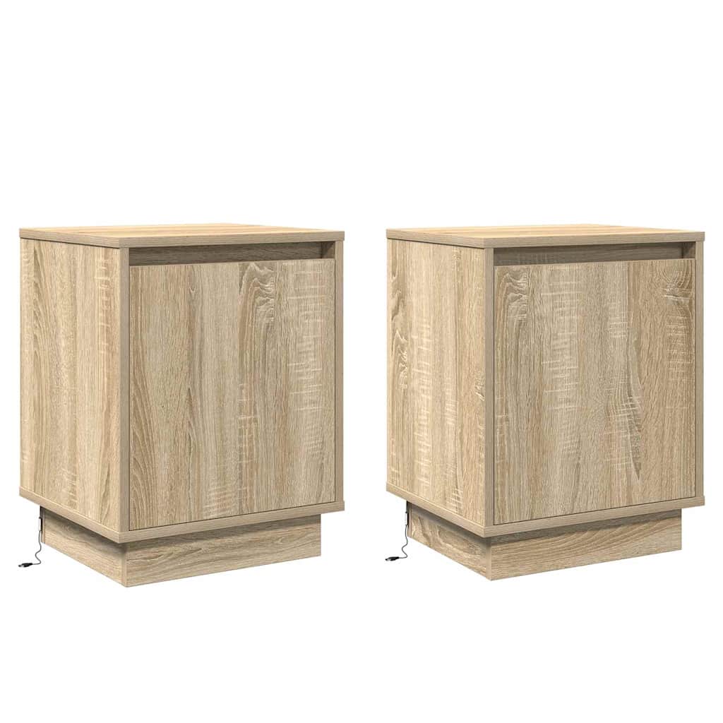 Éjjeliszekrény 2 db Sonoma tölgy 39 x 34,5 x 50 cm Szerelt fa