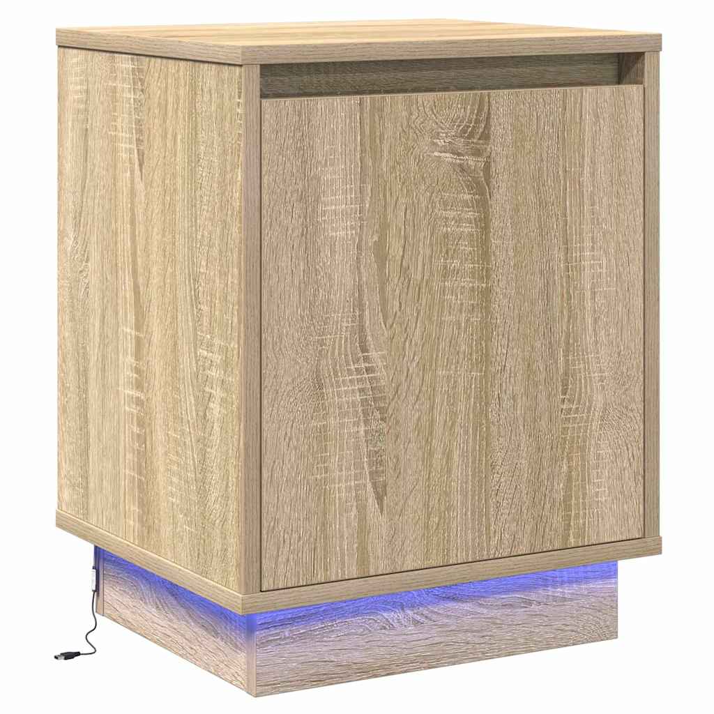 Éjjeliszekrény 2 db Sonoma tölgy 39 x 34,5 x 50 cm Szerelt fa