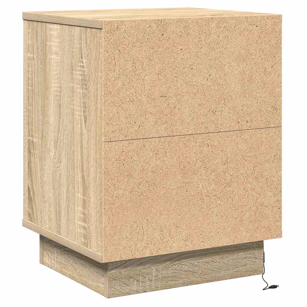 Éjjeliszekrény 2 db Sonoma tölgy 39 x 34,5 x 50 cm Szerelt fa