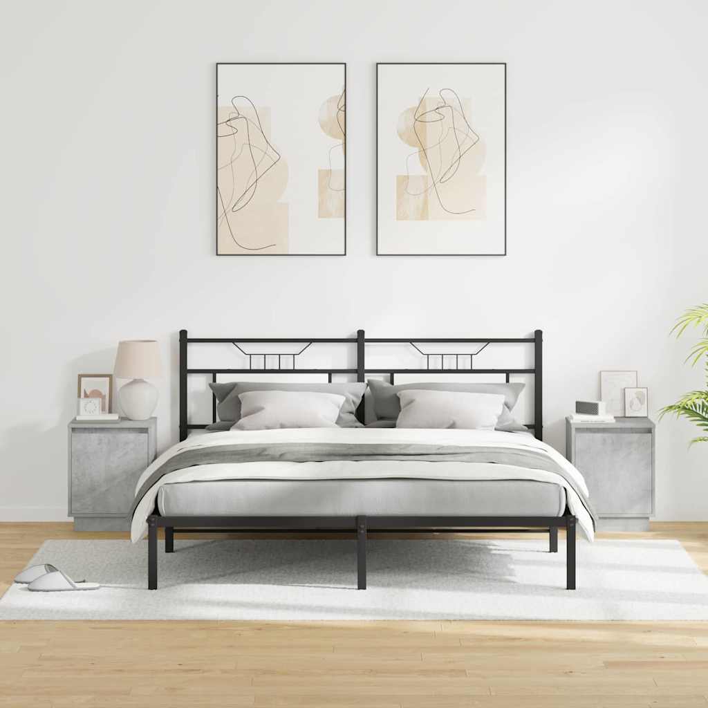 Éjjeliszekrény 2 db Beton Szürke 39 x 34,5 x 50 cm Szerelt fa