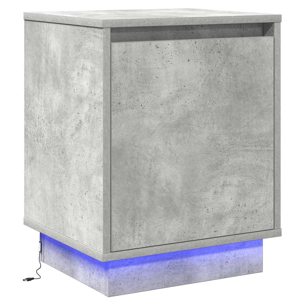 Éjjeliszekrény 2 db Beton Szürke 39 x 34,5 x 50 cm Szerelt fa