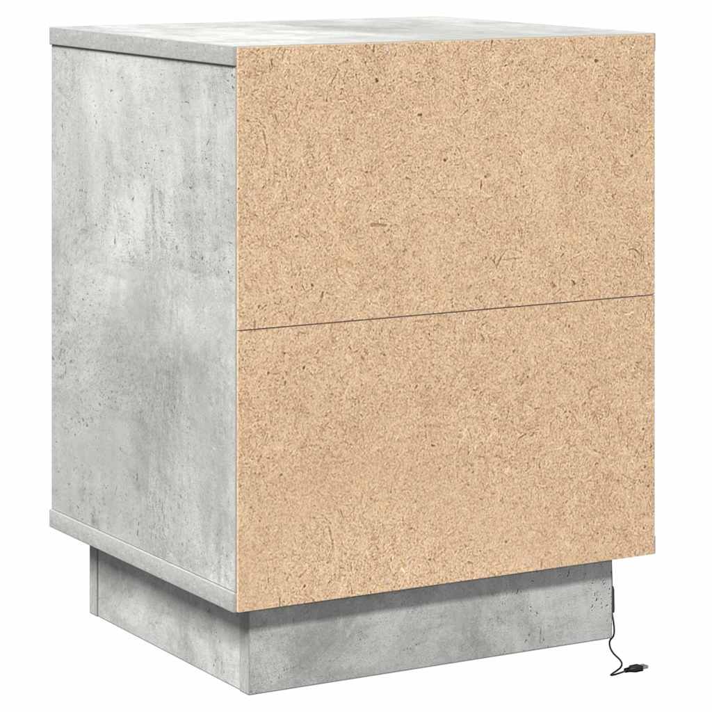 Éjjeliszekrény 2 db Beton Szürke 39 x 34,5 x 50 cm Szerelt fa
