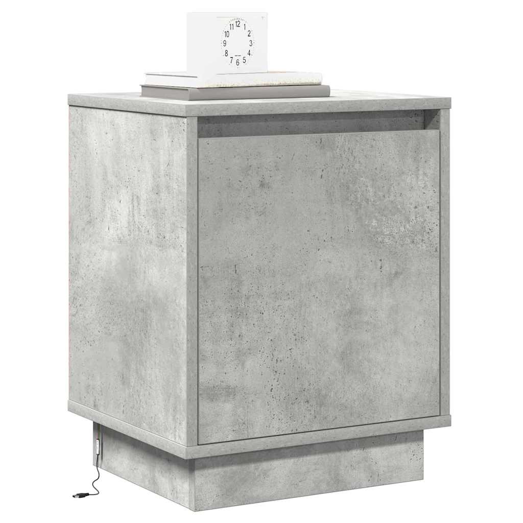 Éjjeliszekrény 2 db Beton Szürke 39 x 34,5 x 50 cm Szerelt fa