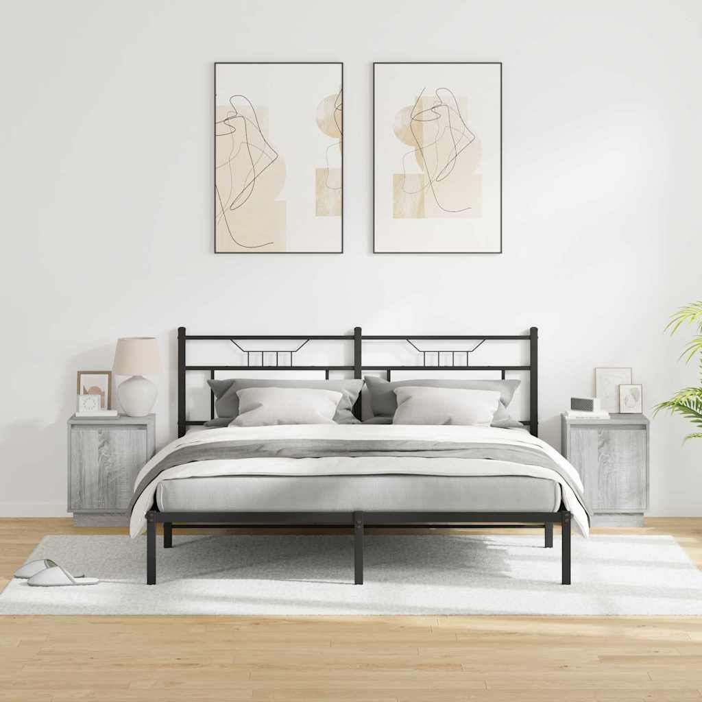 Éjjeliszekrény 2 db Szürke 39 x 34,5 x 50 cm Szerelt fa