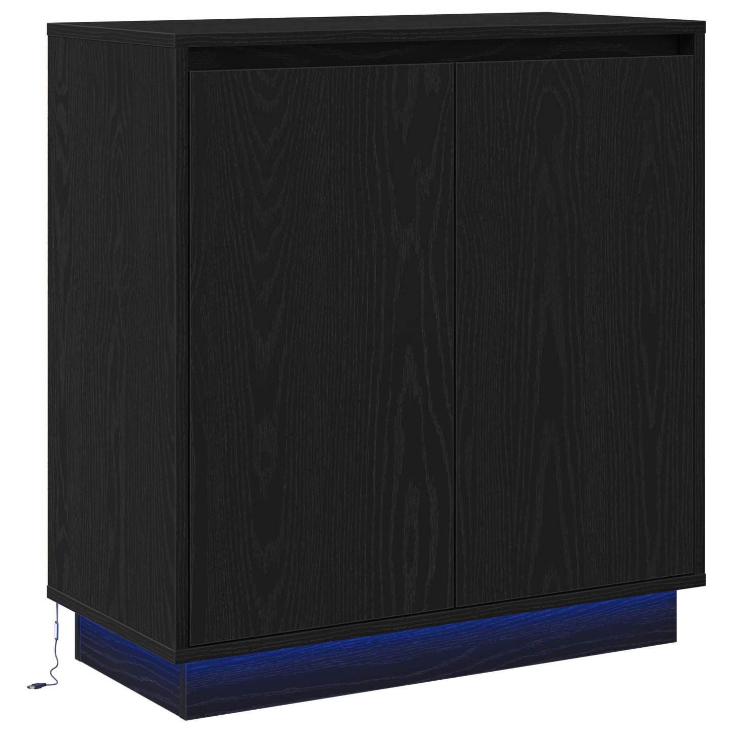 LED tálaló Fekete Tölgy 71 x 34,5 x 75 cm Szerelt Fa