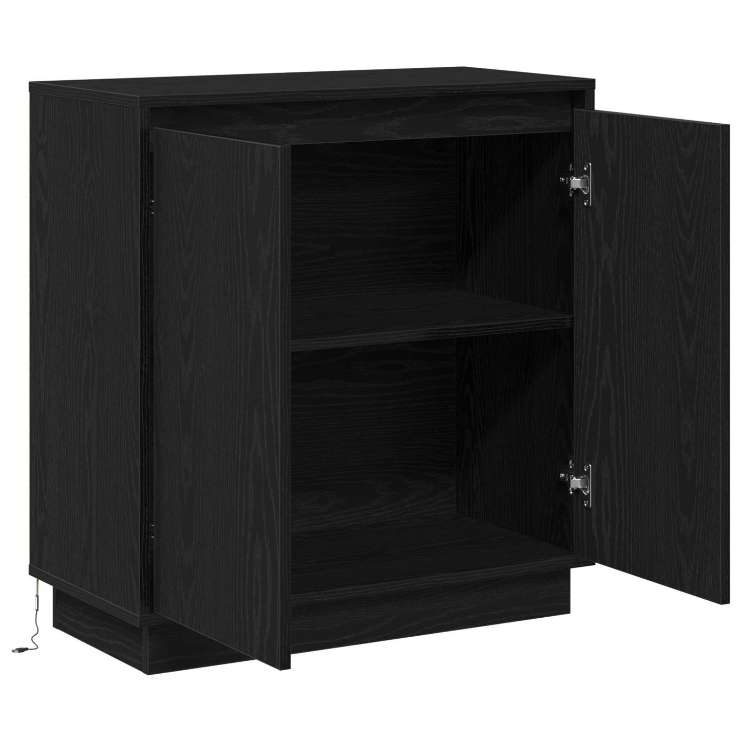 LED tálaló Fekete Tölgy 71 x 34,5 x 75 cm Szerelt Fa