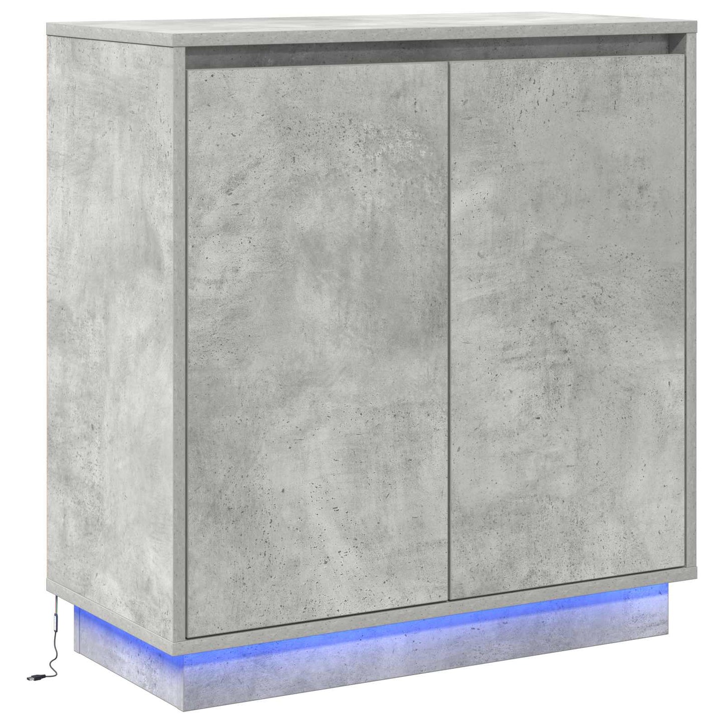 LED tálaló Betonszürke 71 x 34,5 x 75 cm Szerelt Fa