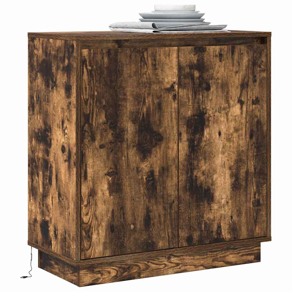 LED tálaló Füstös Tölgy 71 x 34,5 x 75 cm Szerelt Fa
