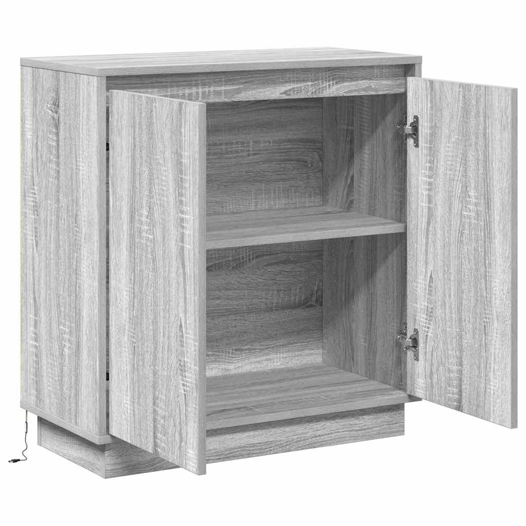 LED tálaló Szürke Sonoma 71 x 34,5 x 75 cm Szerelt Fa