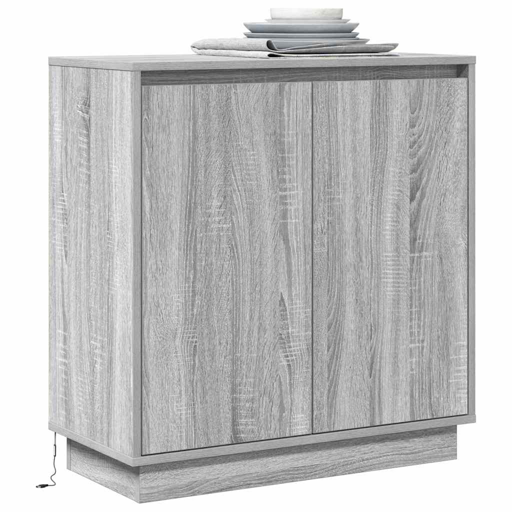 LED tálaló Szürke Sonoma 71 x 34,5 x 75 cm Szerelt Fa