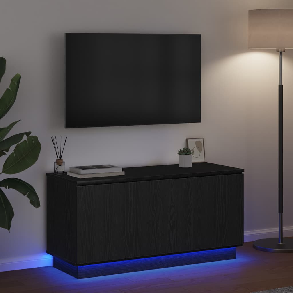TV szekrény 100 x 38 x 49 cm Fekete tölgy Szerelt Fa