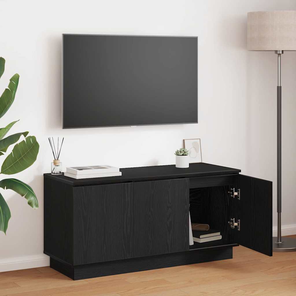 TV szekrény 100 x 38 x 49 cm Fekete tölgy Szerelt Fa