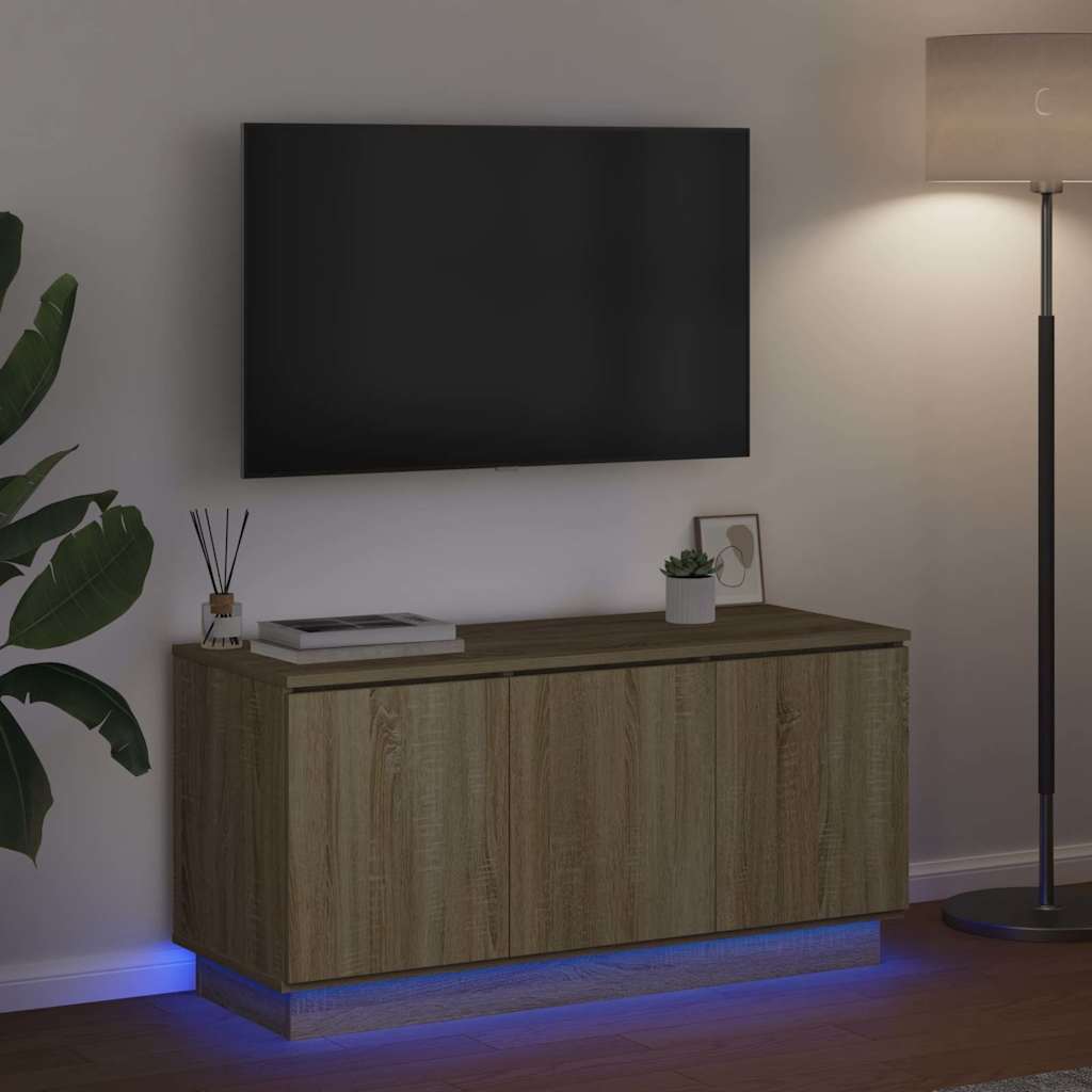 TV szekrény 100 x 38 x 49 cm Sonoma tölgy Szerelt Fa