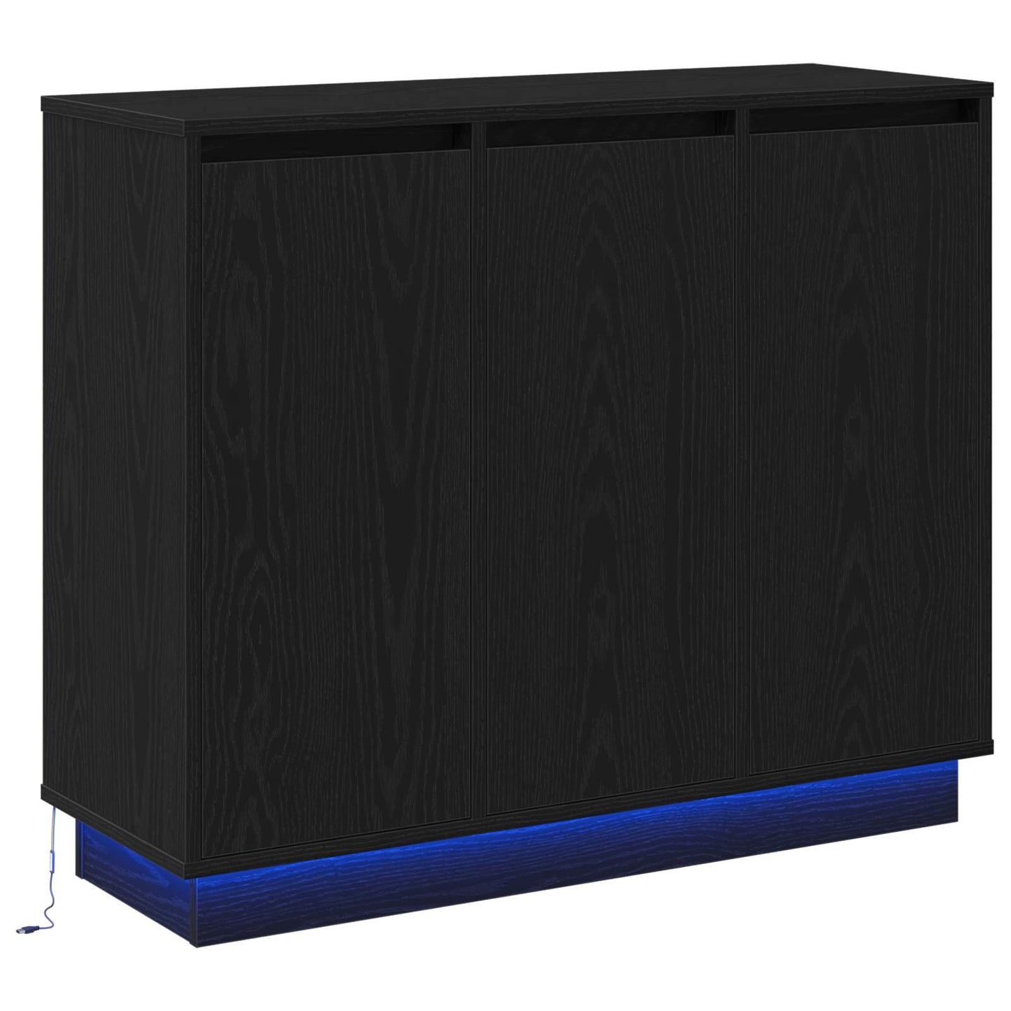 LED tálaló Fekete tölgy 90 x 32 x 75 cm Szerelt Fa