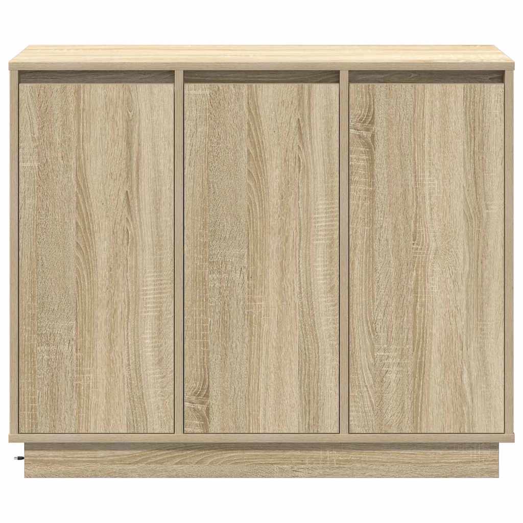 LED tálaló Sonoma tölgy 90 x 32 x 75 cm Szerelt Fa