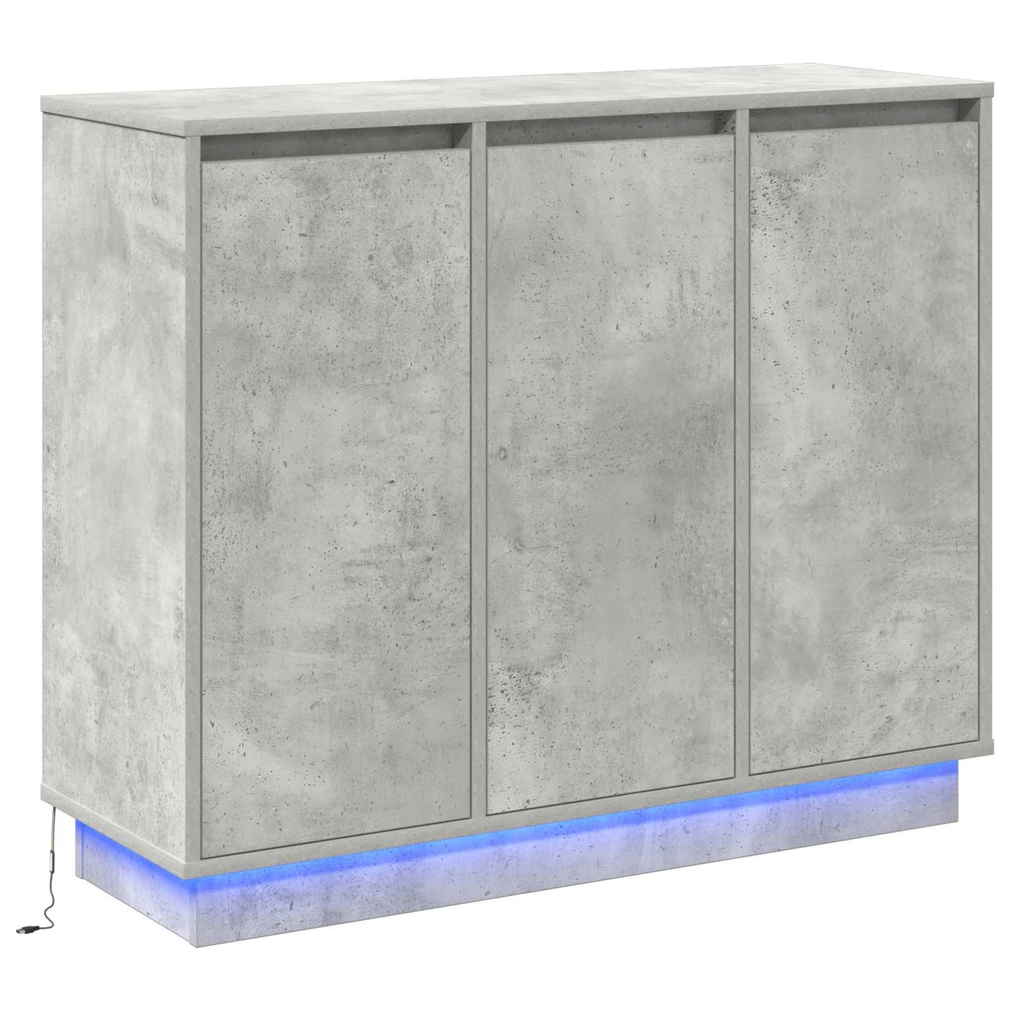 LED tálaló Beton Szürke 90 x 32 x 75 cm Szerelt Fa