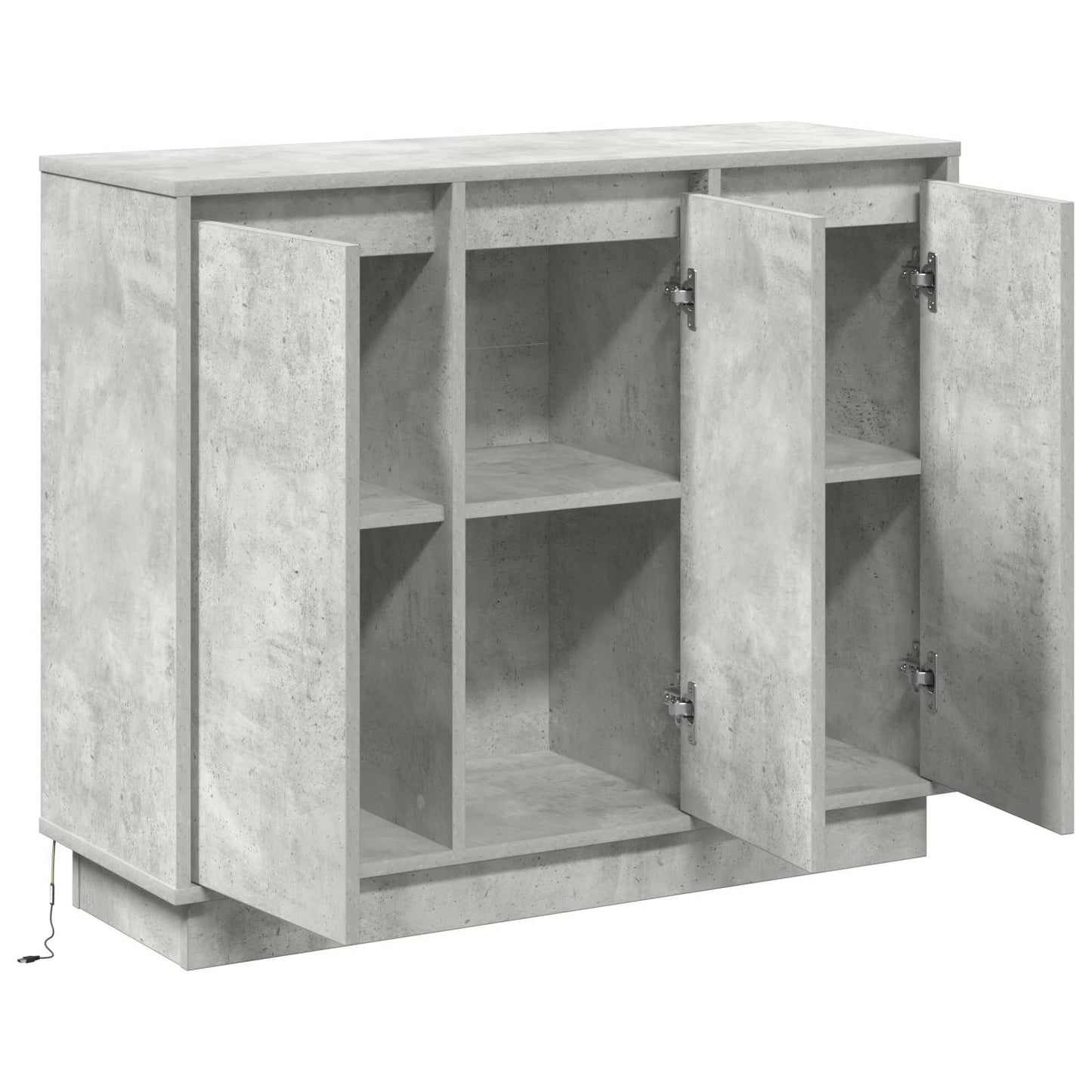 LED tálaló Beton Szürke 90 x 32 x 75 cm Szerelt Fa