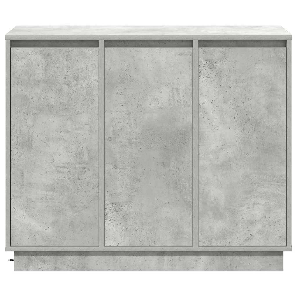 LED tálaló Beton Szürke 90 x 32 x 75 cm Szerelt Fa