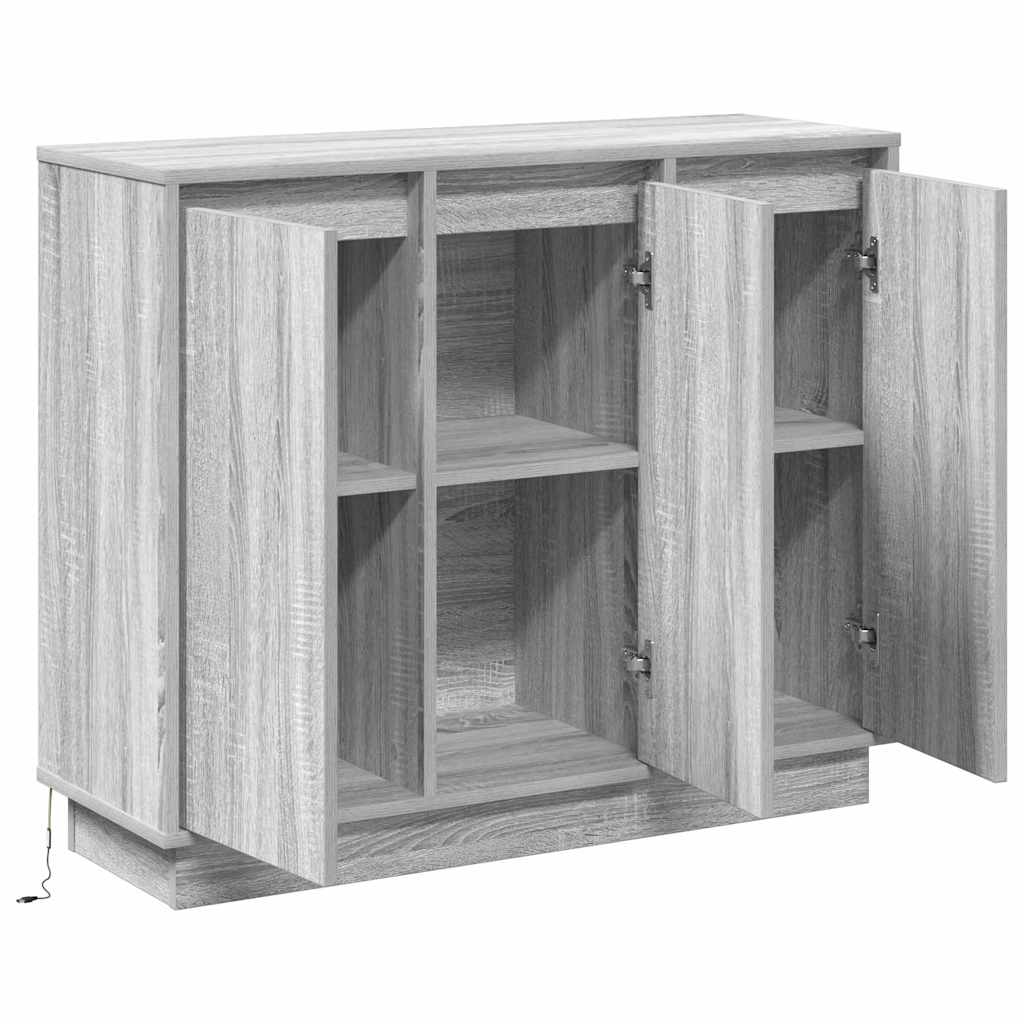 LED tálaló Szürke Sonoma 90 x 32 x 75 cm Szerelt Fa