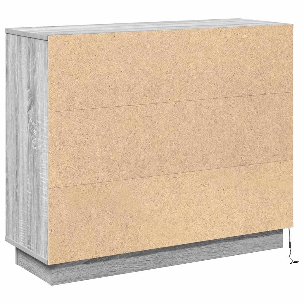 LED tálaló Szürke Sonoma 90 x 32 x 75 cm Szerelt Fa