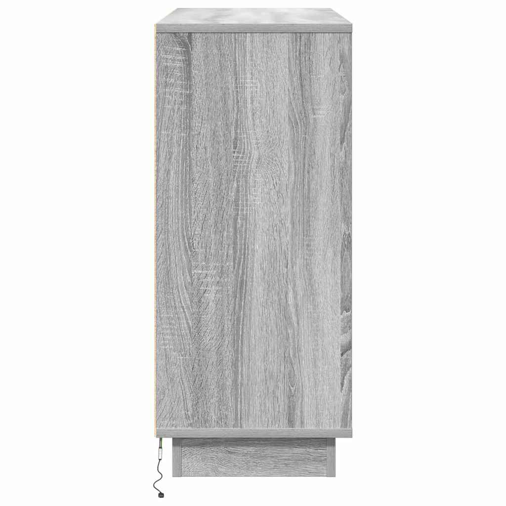 LED tálaló Szürke Sonoma 90 x 32 x 75 cm Szerelt Fa