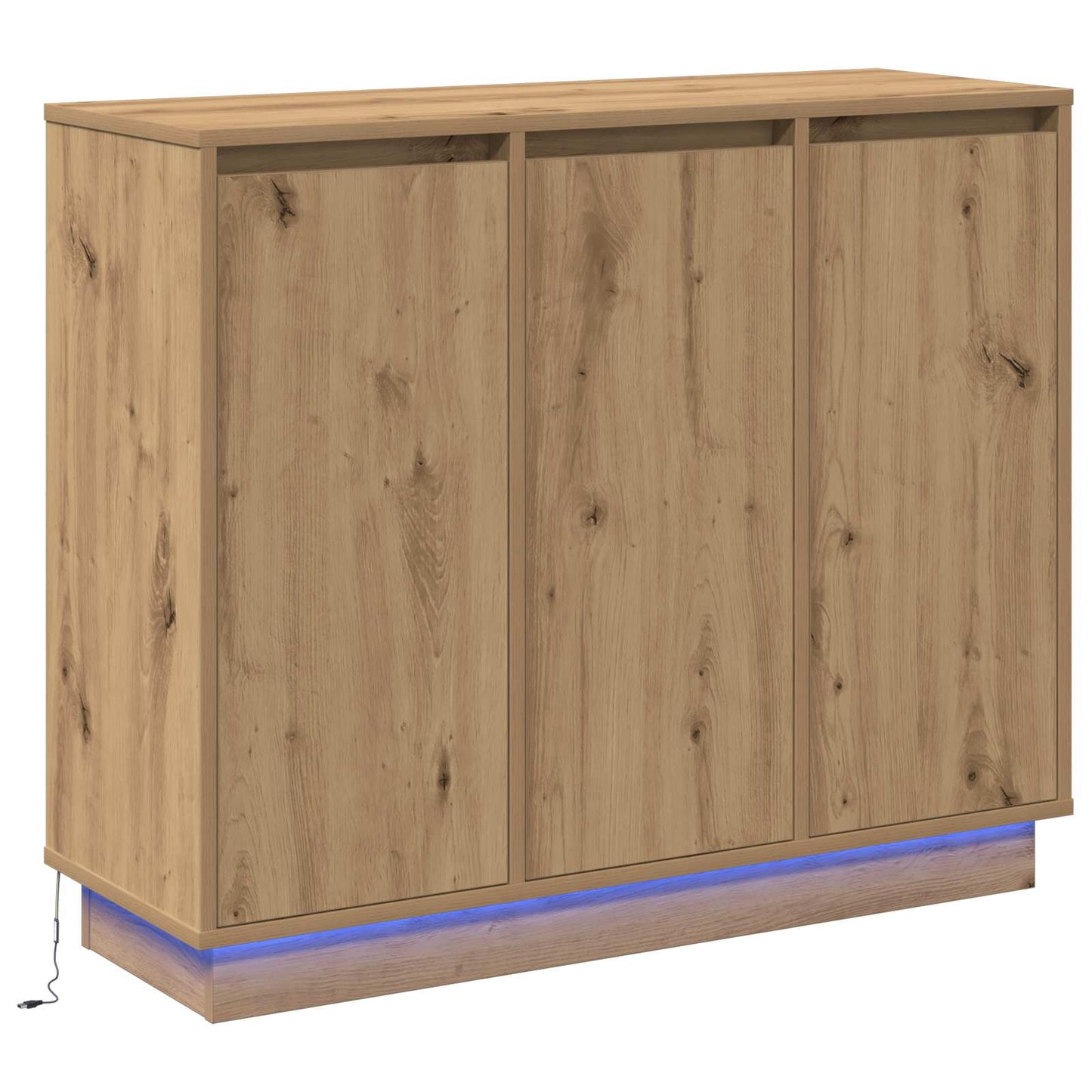 LED tálaló Artisan tölgy 90 x 32 x 75 cm Szerelt Fa