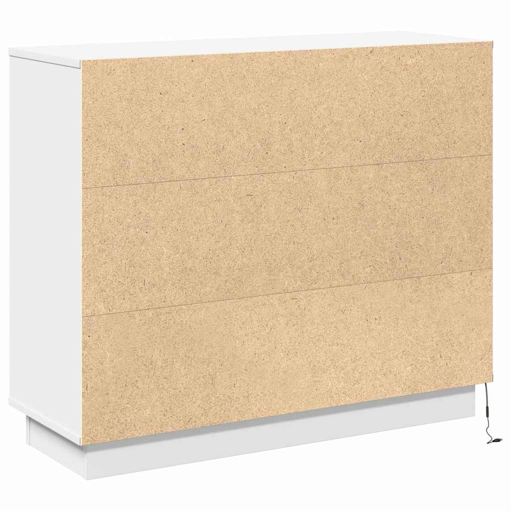 LED tálaló Fehér 90 x 32 x 75 cm Szerelt Fa