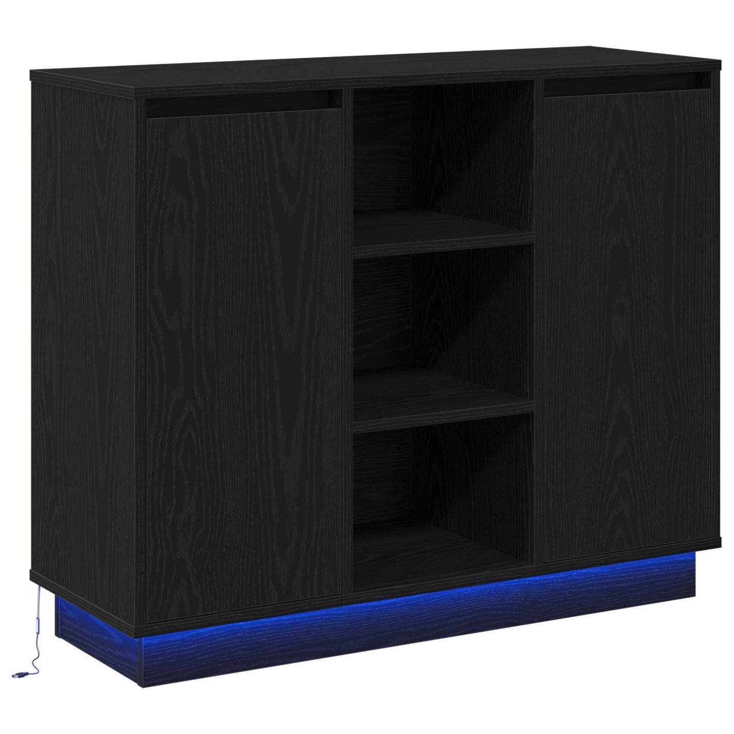 LED tálaló Fekete tölgy 90 x 32 x 75 cm Szerelt Fa