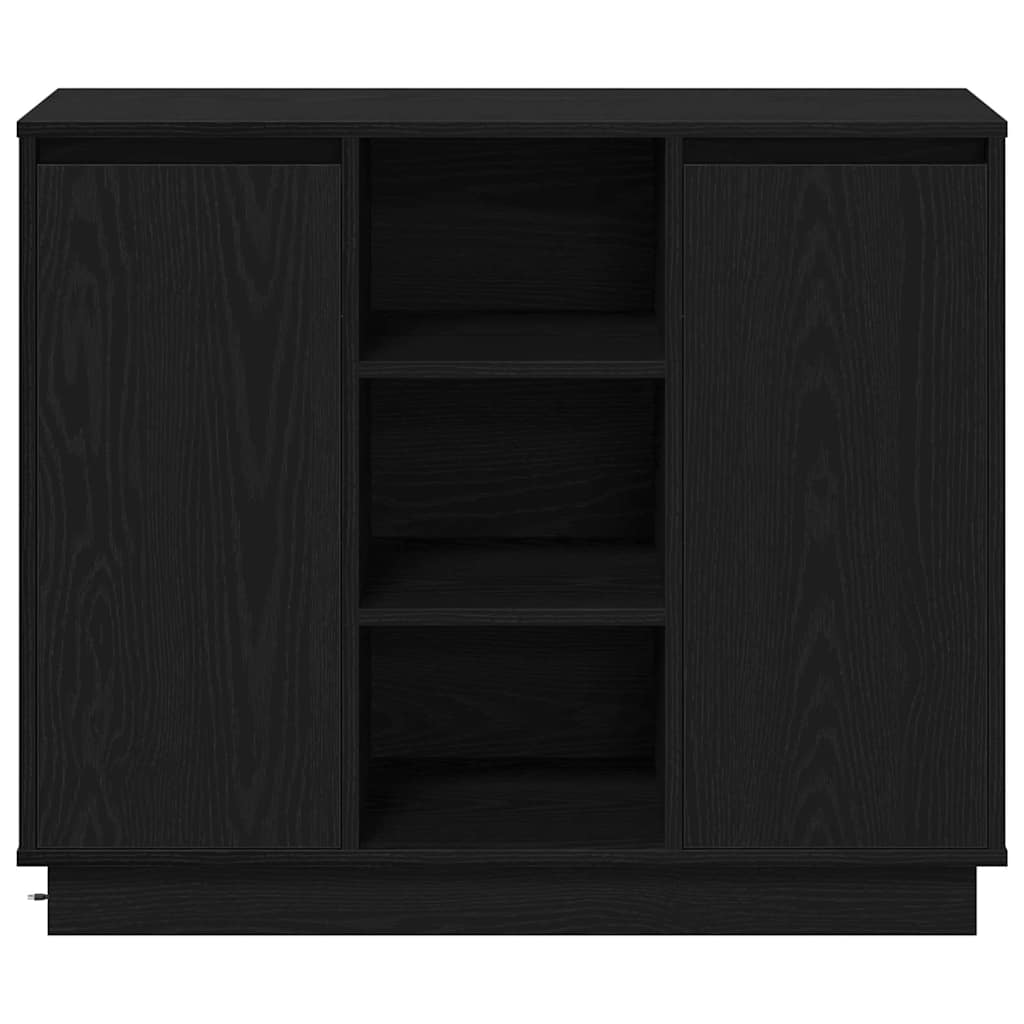 LED tálaló Fekete tölgy 90 x 32 x 75 cm Szerelt Fa