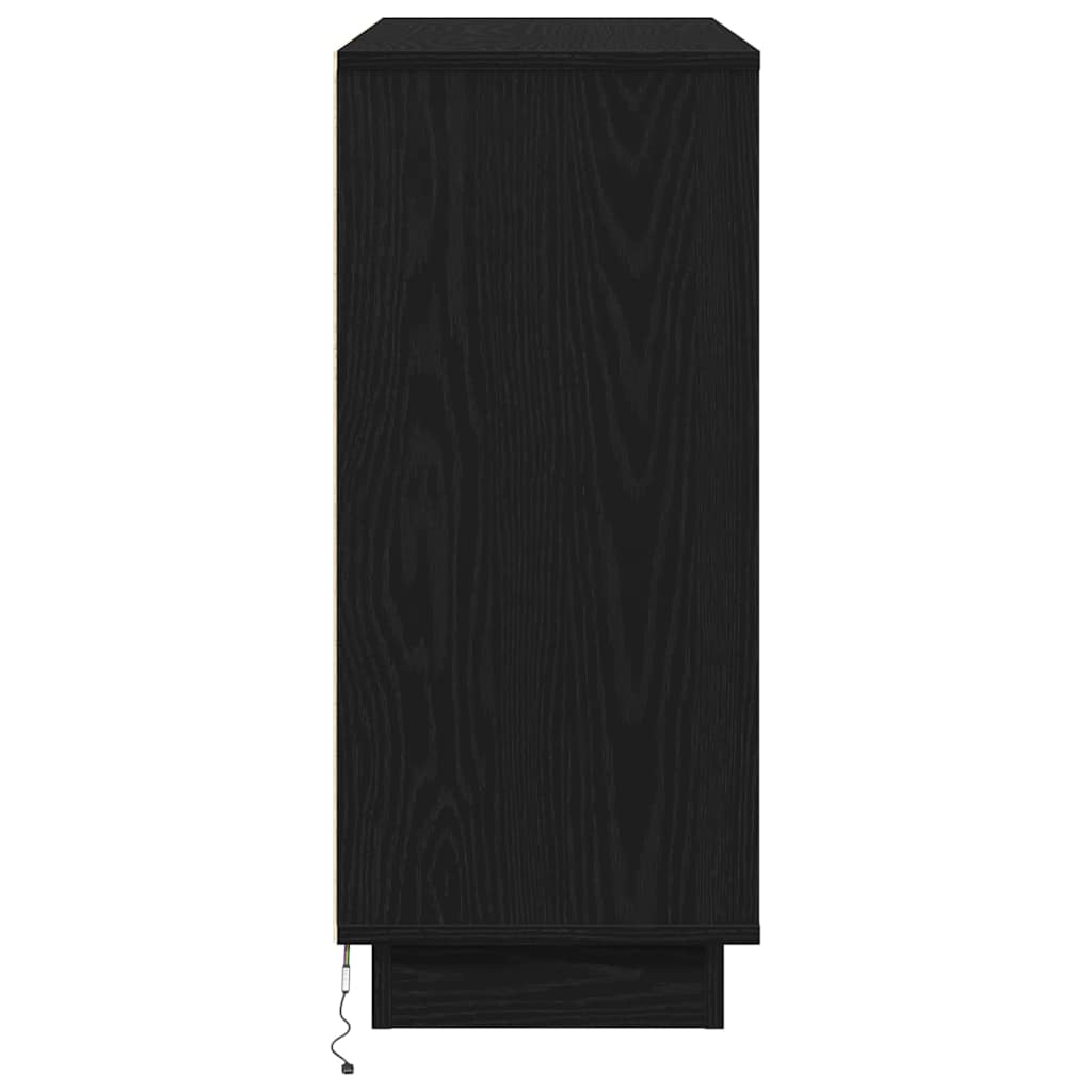LED tálaló Fekete tölgy 90 x 32 x 75 cm Szerelt Fa