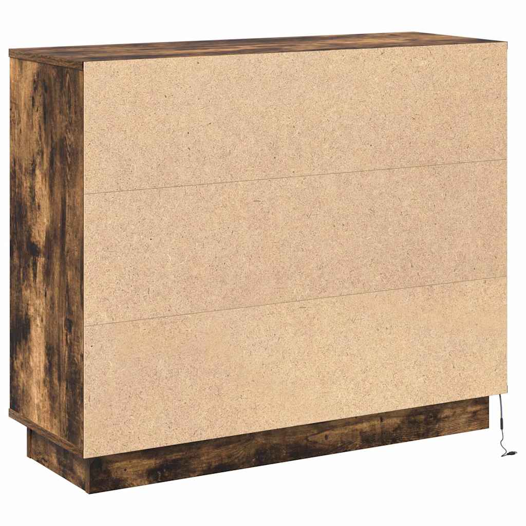 LED tálaló Füstölt tölgy 90 x 32 x 75 cm Szerelt Fa