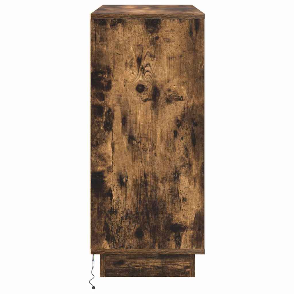 LED tálaló Füstölt tölgy 90 x 32 x 75 cm Szerelt Fa