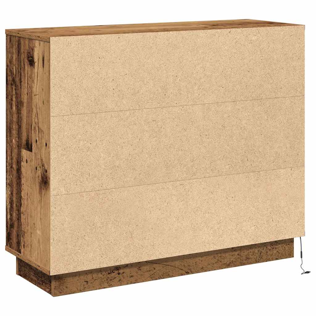 LED tálaló Öreg fa 90 x 32 x 75 cm Szerelt Fa
