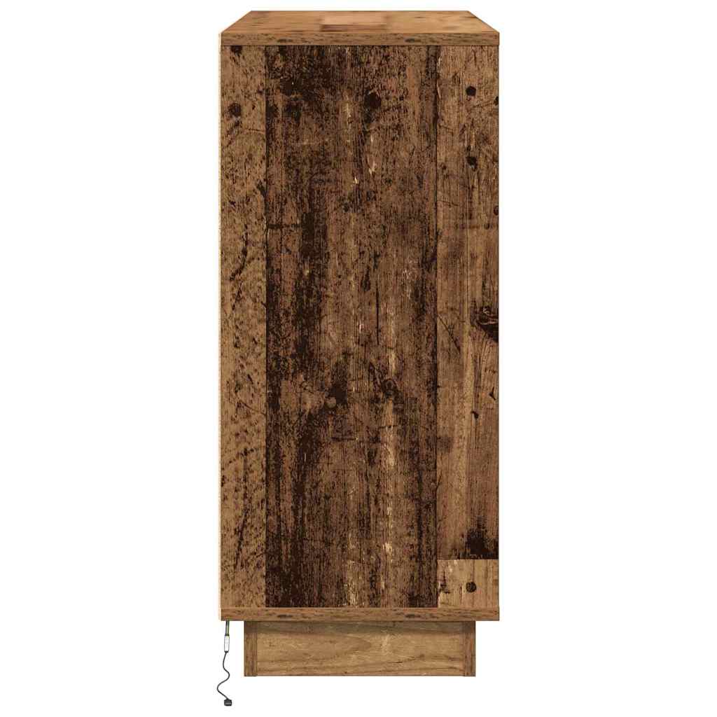 LED tálaló Öreg fa 90 x 32 x 75 cm Szerelt Fa