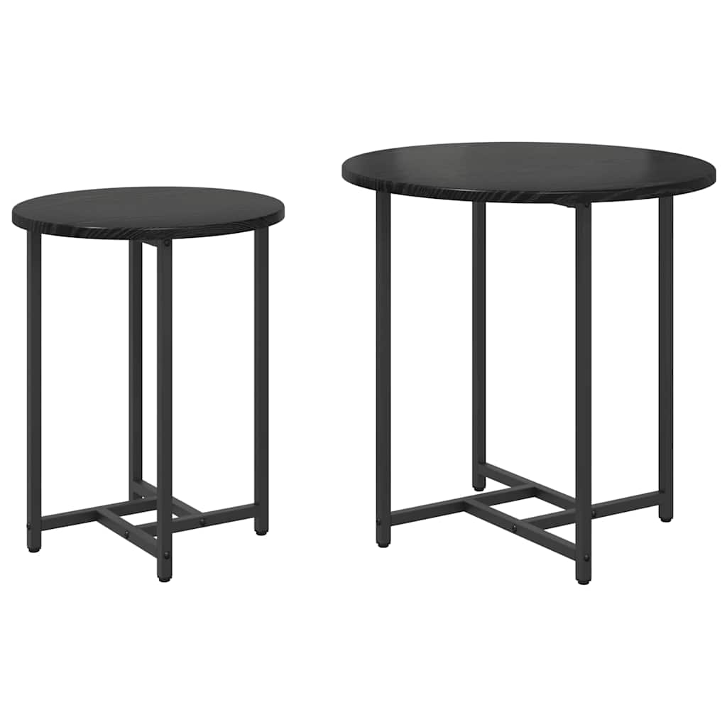 Kisasztal készlet 2 pcs Fekete tölgy