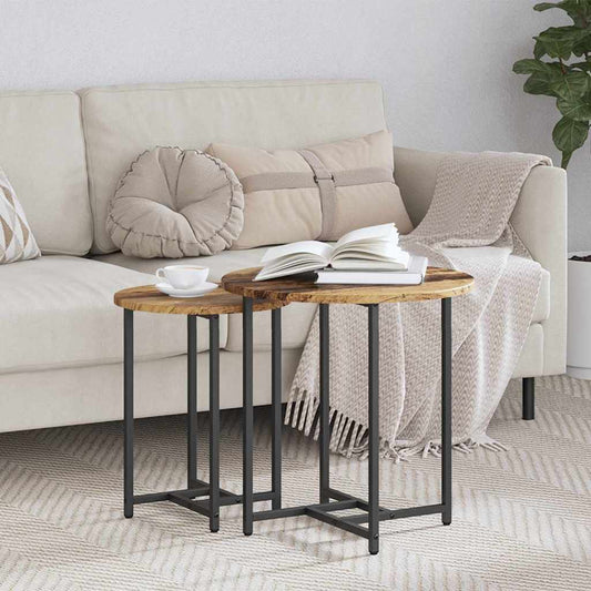 Kisasztal készlet 2 pcs Régi fa és fekete