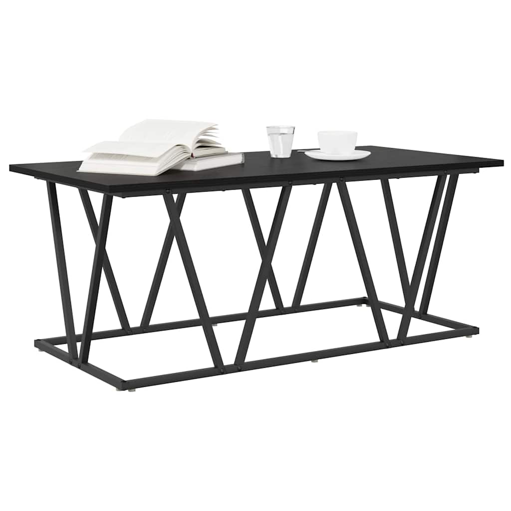 Dohányzóasztal Fekete tölgy 100 x 50 x 40 cm Mérnöki fa és fém