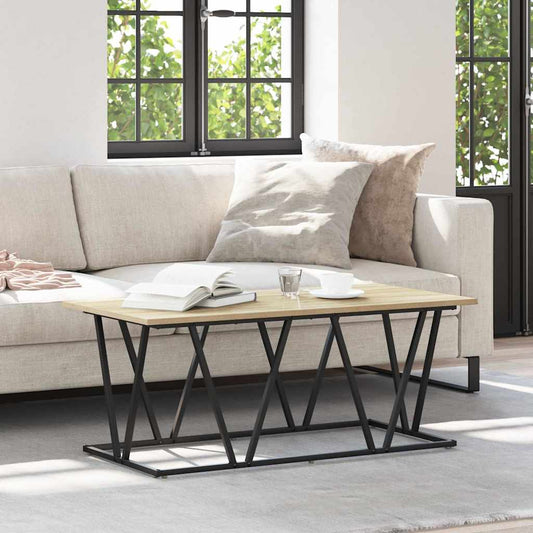 Dohányzóasztal Sonoma tölgy 100 x 50 x 40 cm Mérnöki fa és fém