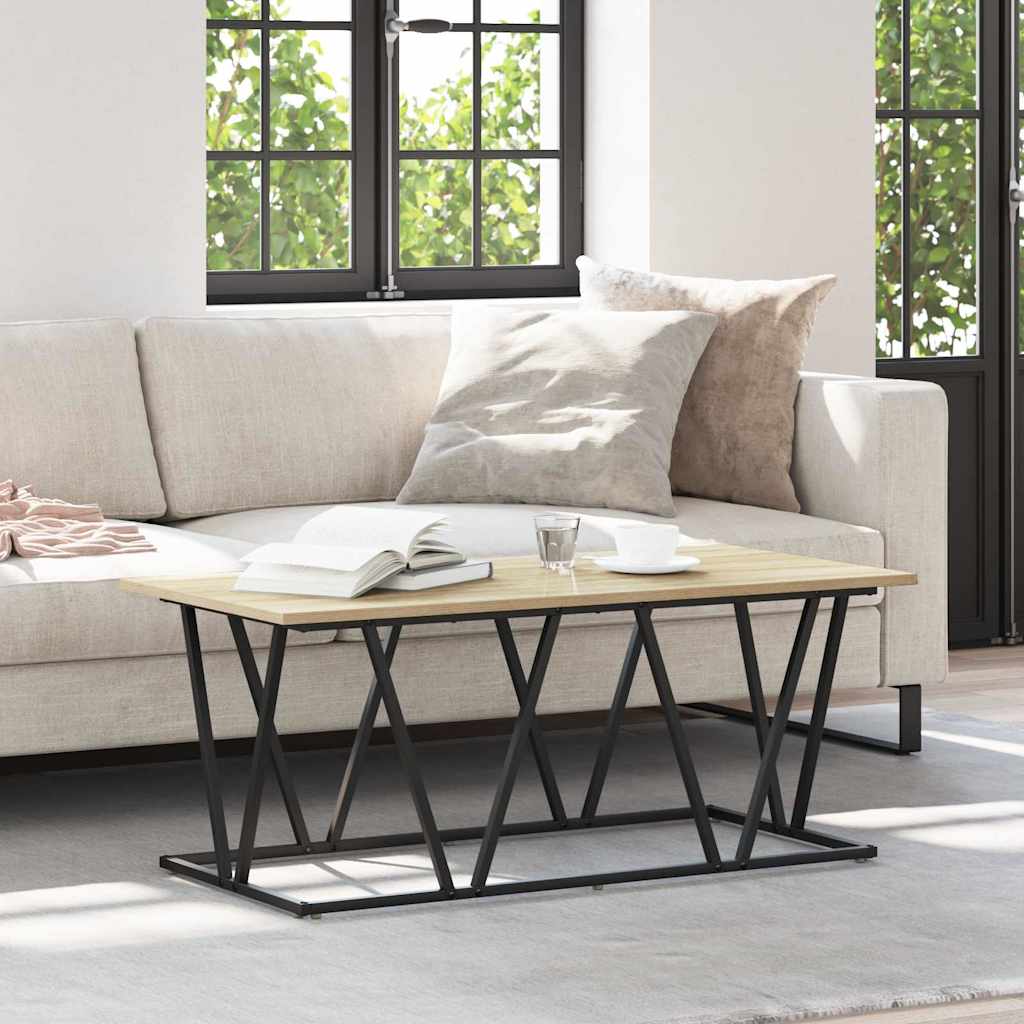 Dohányzóasztal Sonoma tölgy 100 x 50 x 40 cm Mérnöki fa és fém