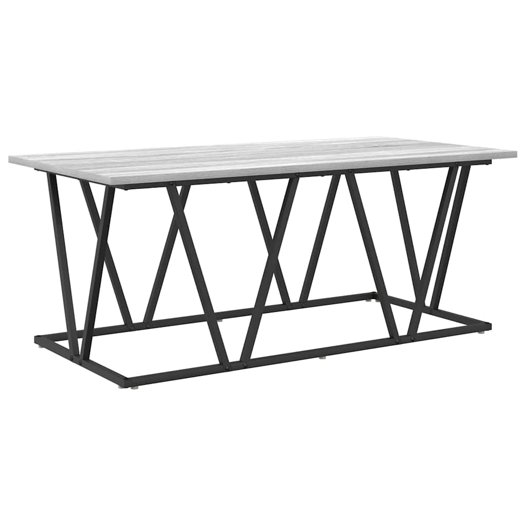 Dohányzóasztal Szürke 100 x 50 x 40 cm Mérnöki fa és fém