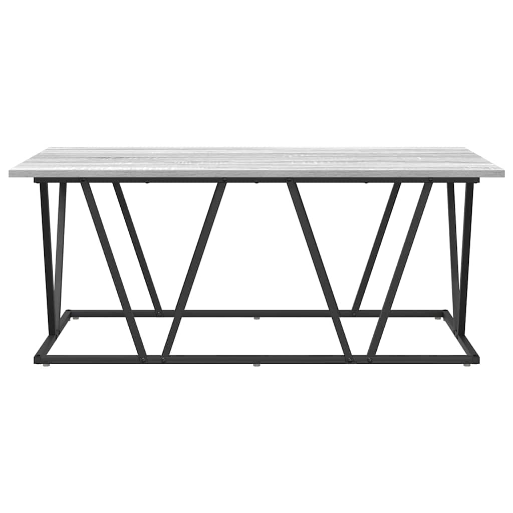Dohányzóasztal Szürke 100 x 50 x 40 cm Mérnöki fa és fém