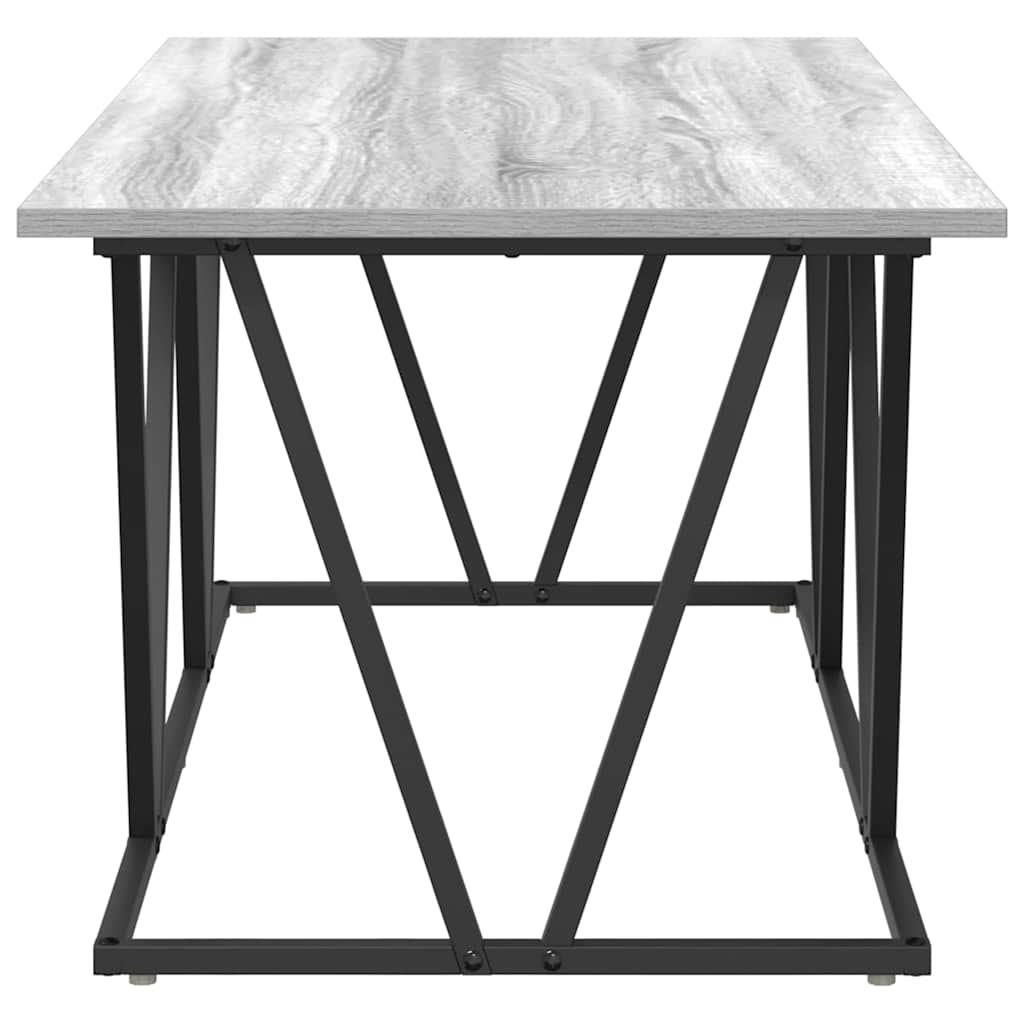 Dohányzóasztal Szürke 100 x 50 x 40 cm Mérnöki fa és fém