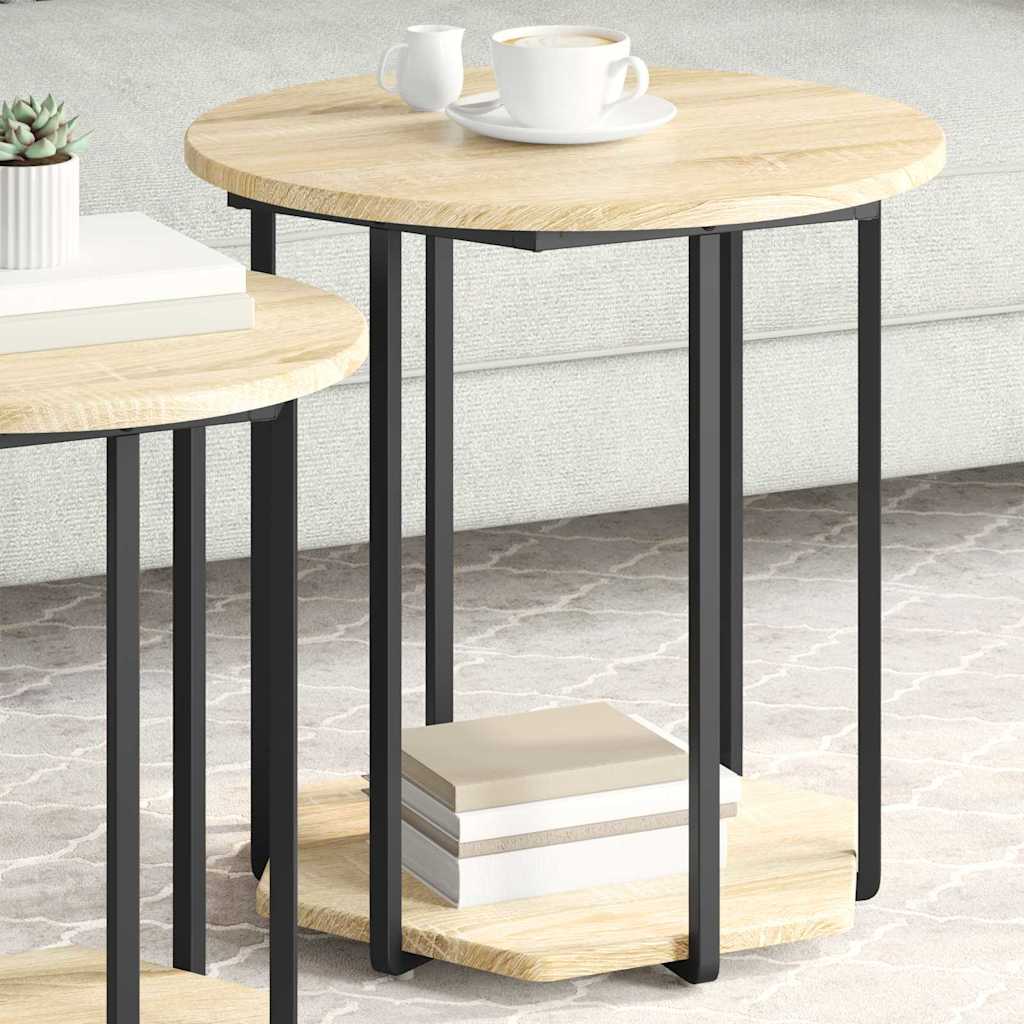 Kisasztal készlet polcokkal 2 pcs Barna
